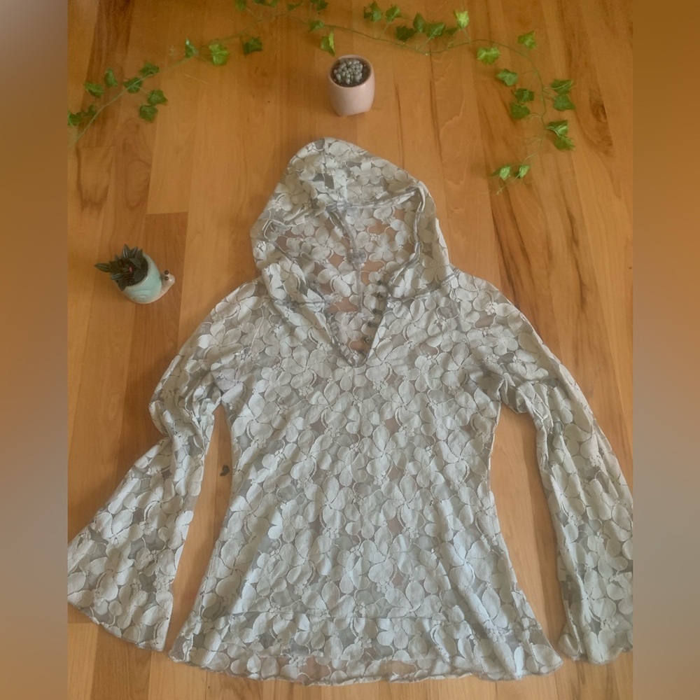 Floral lace hoodie